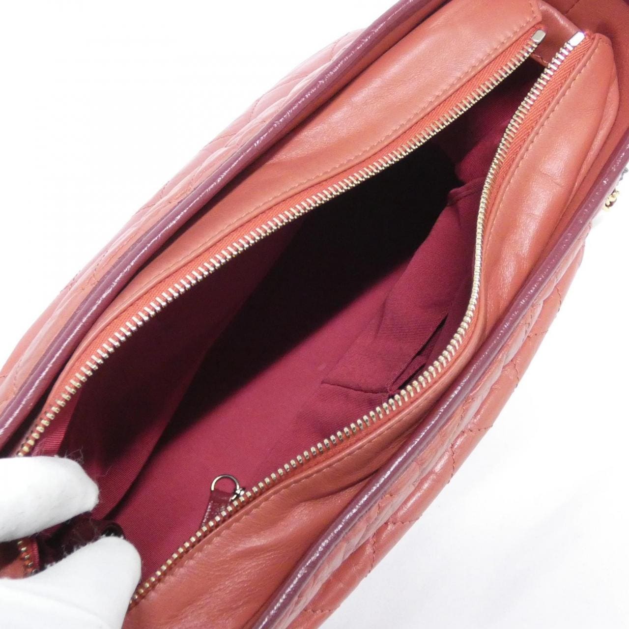 CHANEL Gabrielle 93824 Shoulder Bag 酒紅色 中古品A - 縮圖 8