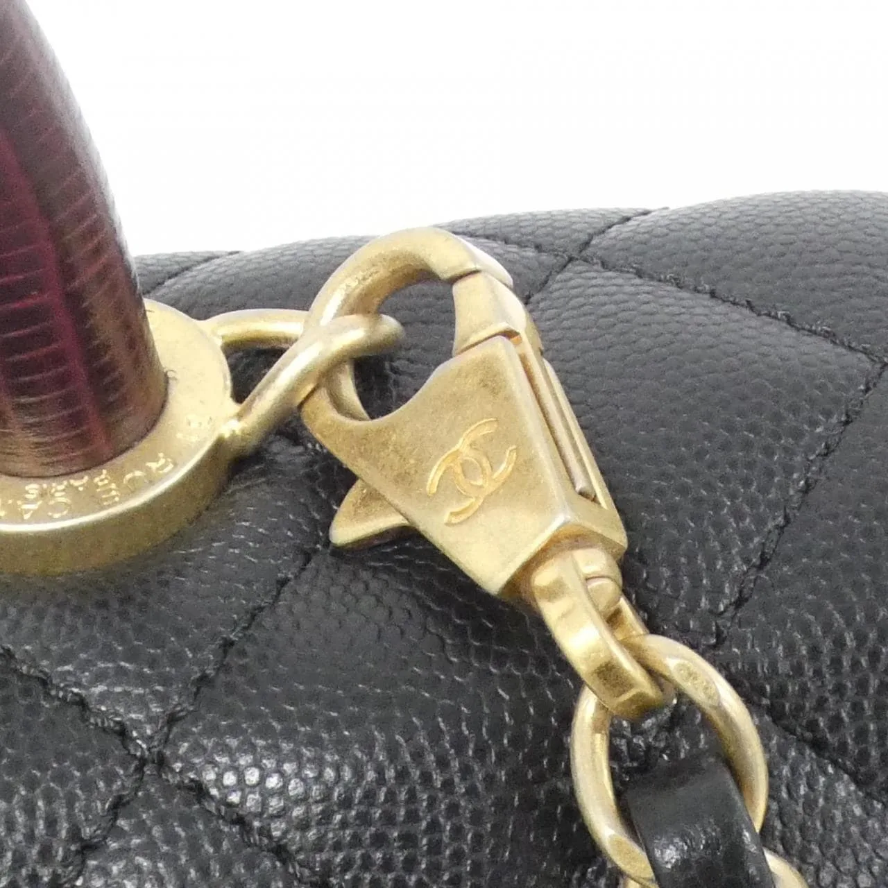 CHANEL 92992 Handbag Grained Calfskin Black Grained Calfskin Rank A - Thumbnail 6