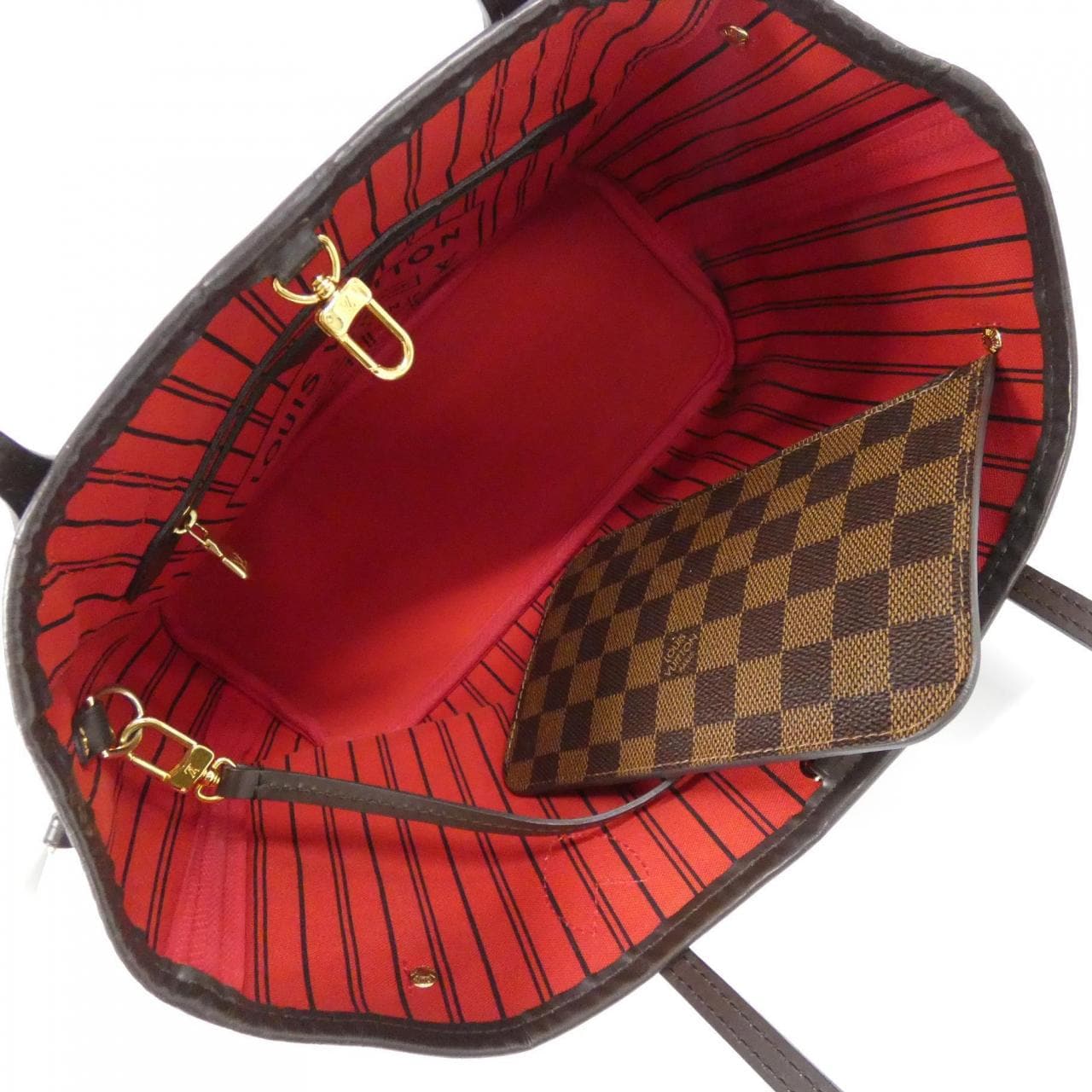 LOUIS VUITTON Neverfull N41359 Bag Damier 黑色 Damier 中古品A - 縮圖 9