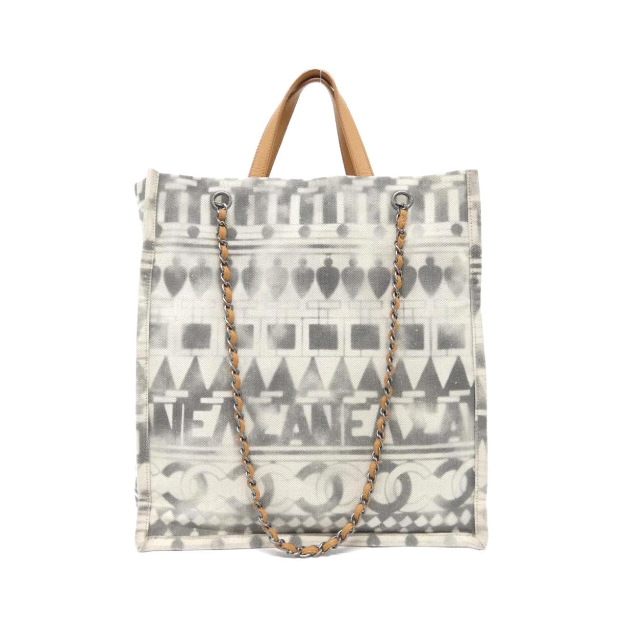 CHANEL 91746 Handbag Canvas Black Canvas - Thumbnail 2