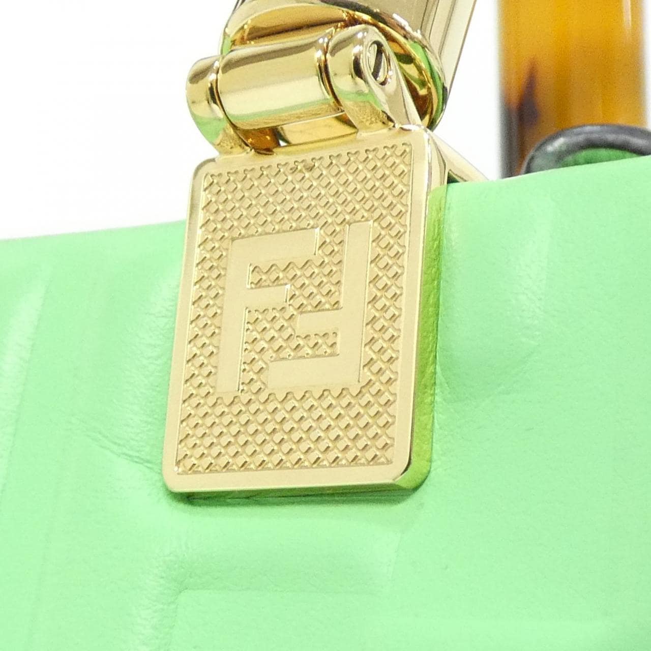 FENDI Sunshine Shopper 8BS051 AMCI Bag Leather Green Leather Rank A - Thumbnail 3