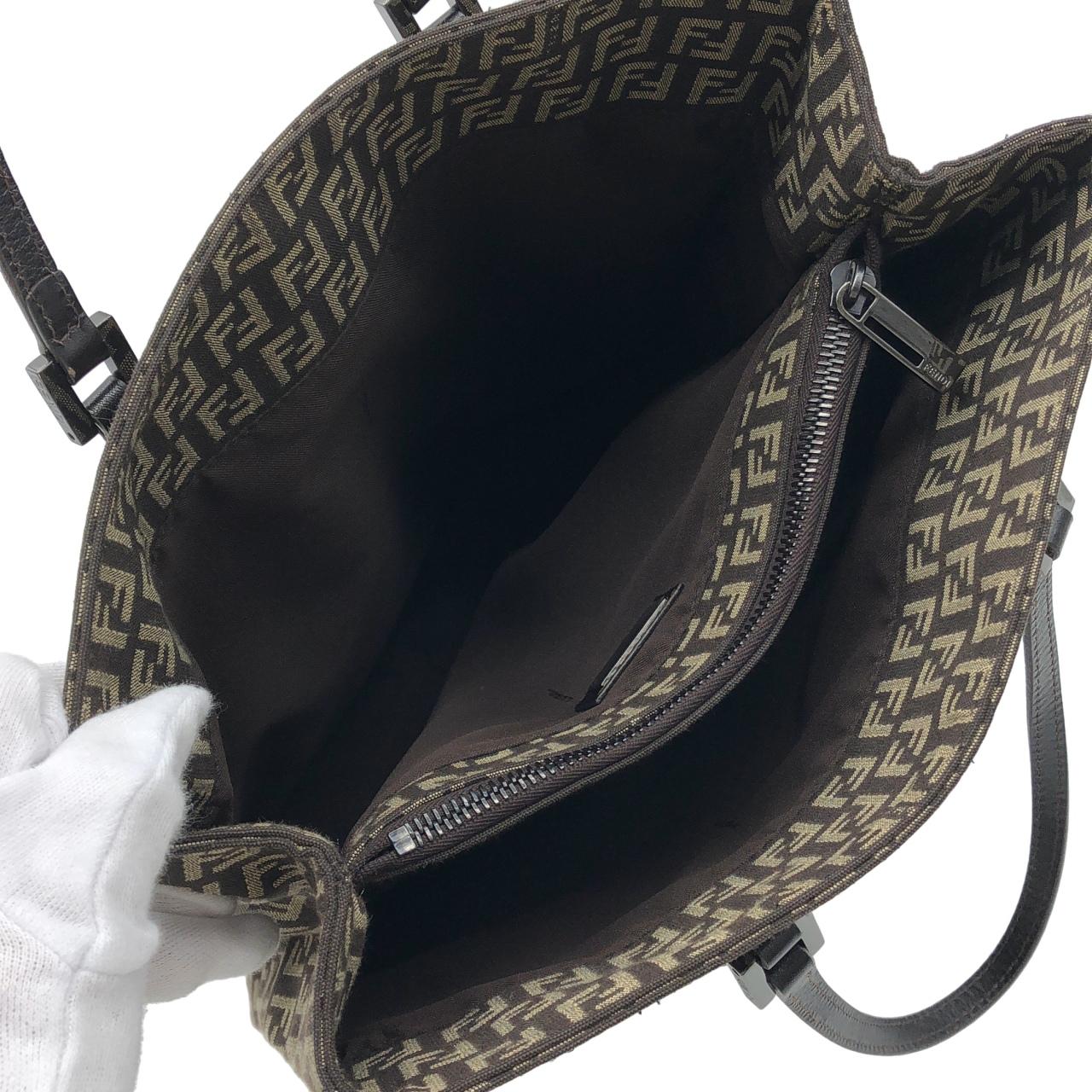 FENDI 8BH131 JQ4 Bag Canvas 棕色 帆布 中古品A - 縮圖 6