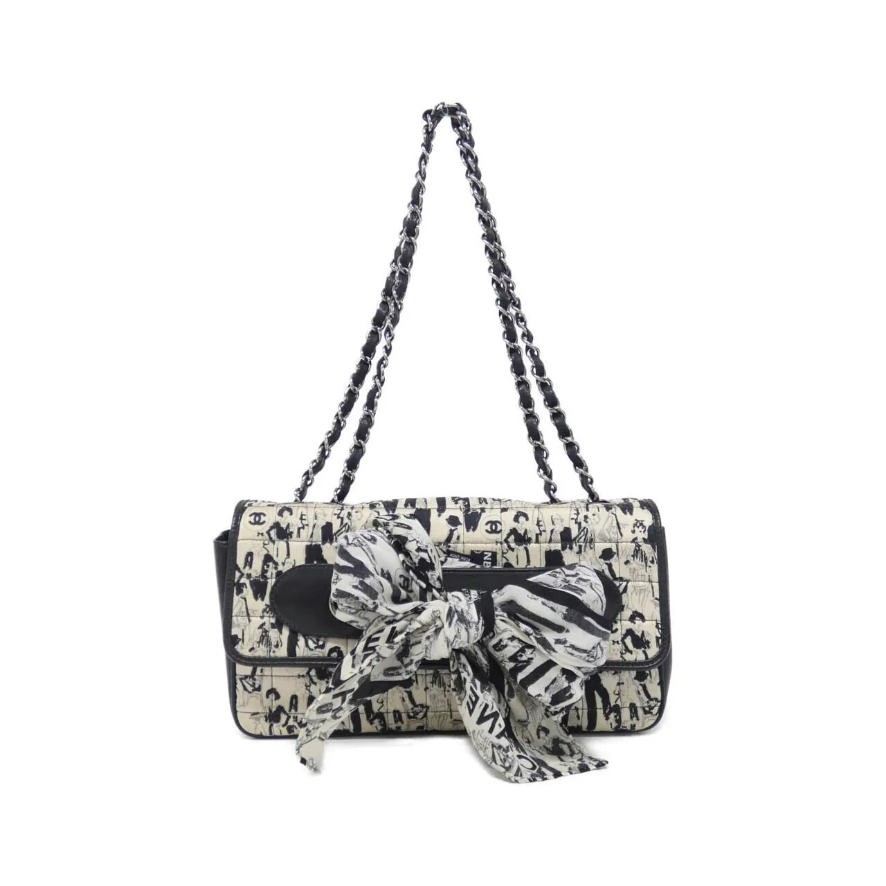 CHANEL 22105 Shoulder Satin Black