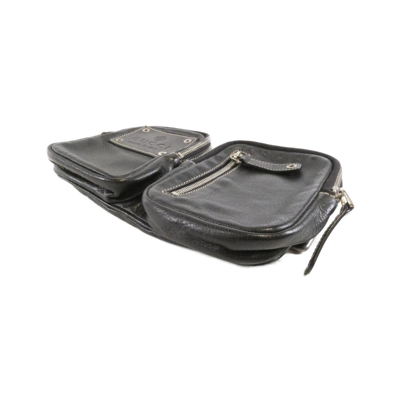 GUCCI 201846 Belt Bag Leather 黑色 皮革 中古品A - 縮圖 3