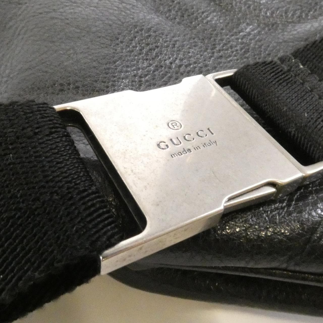 GUCCI 201846 Belt Bag Leather 黑色 皮革 中古品A - 縮圖 5