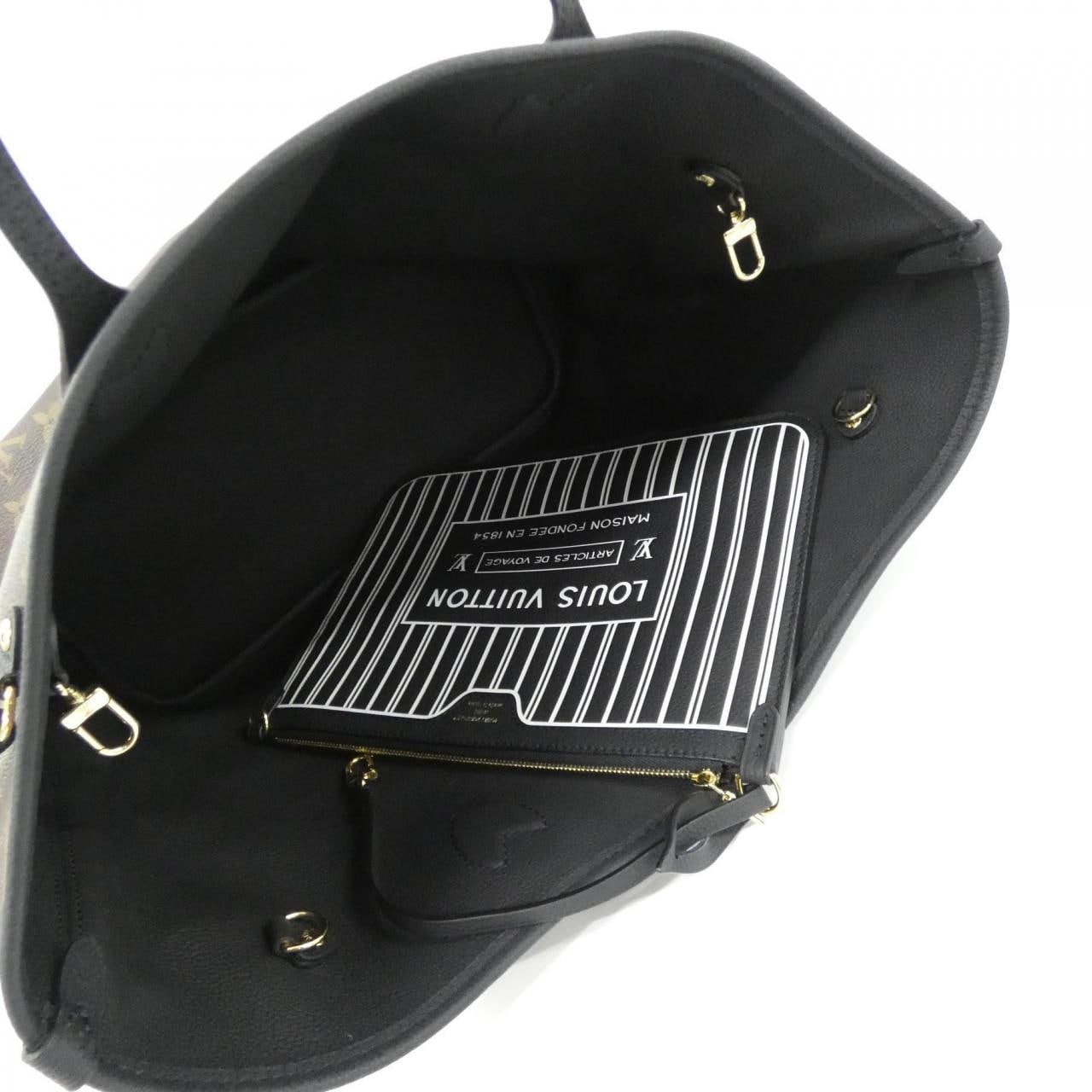 LOUIS VUITTON Neverfull M28351 Tote Monogram 黑色 Monogram 中古品A - 縮圖 5