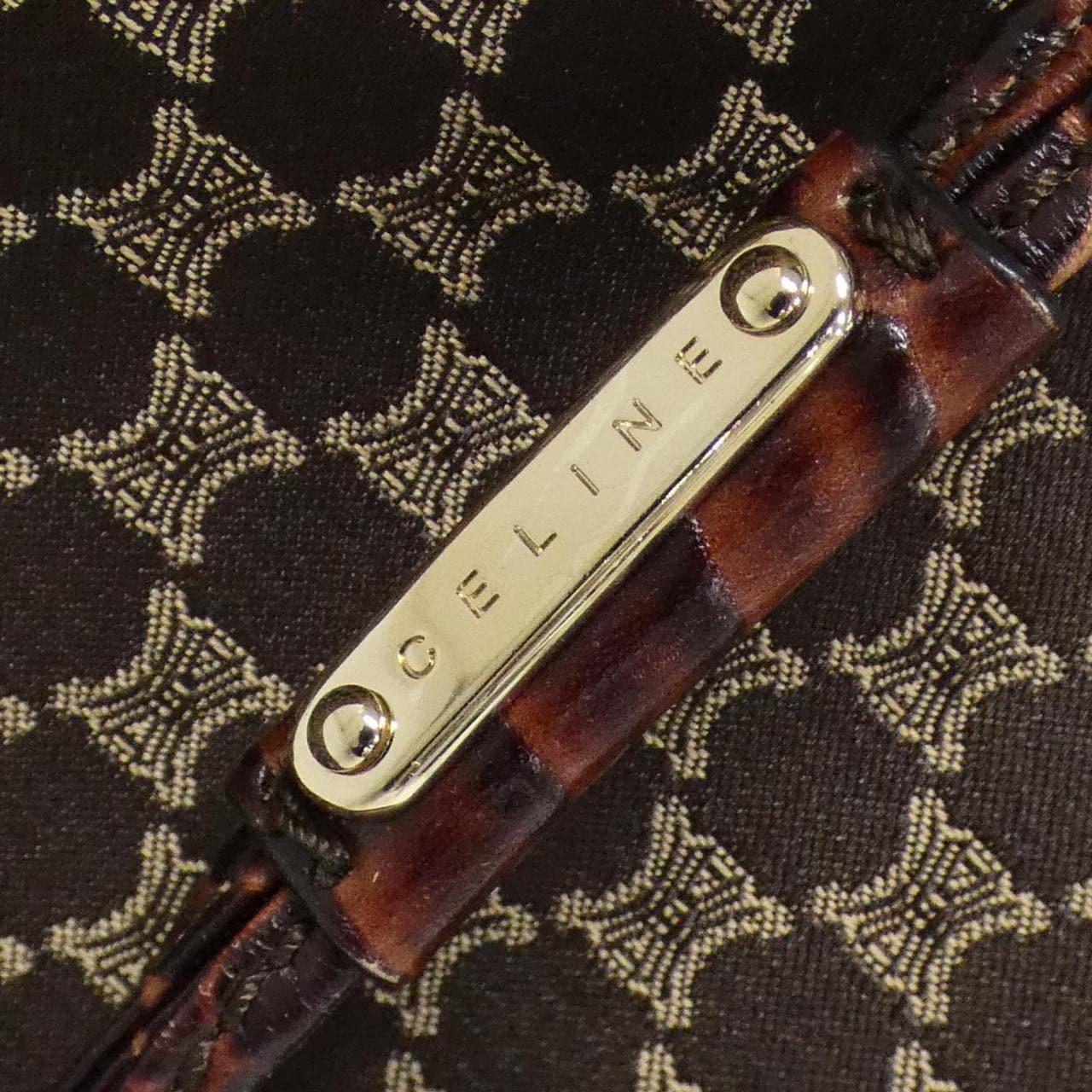 CELINE 160662BLN Shoulder Bag Canvas 黑色 帆布 中古品B - 縮圖 5