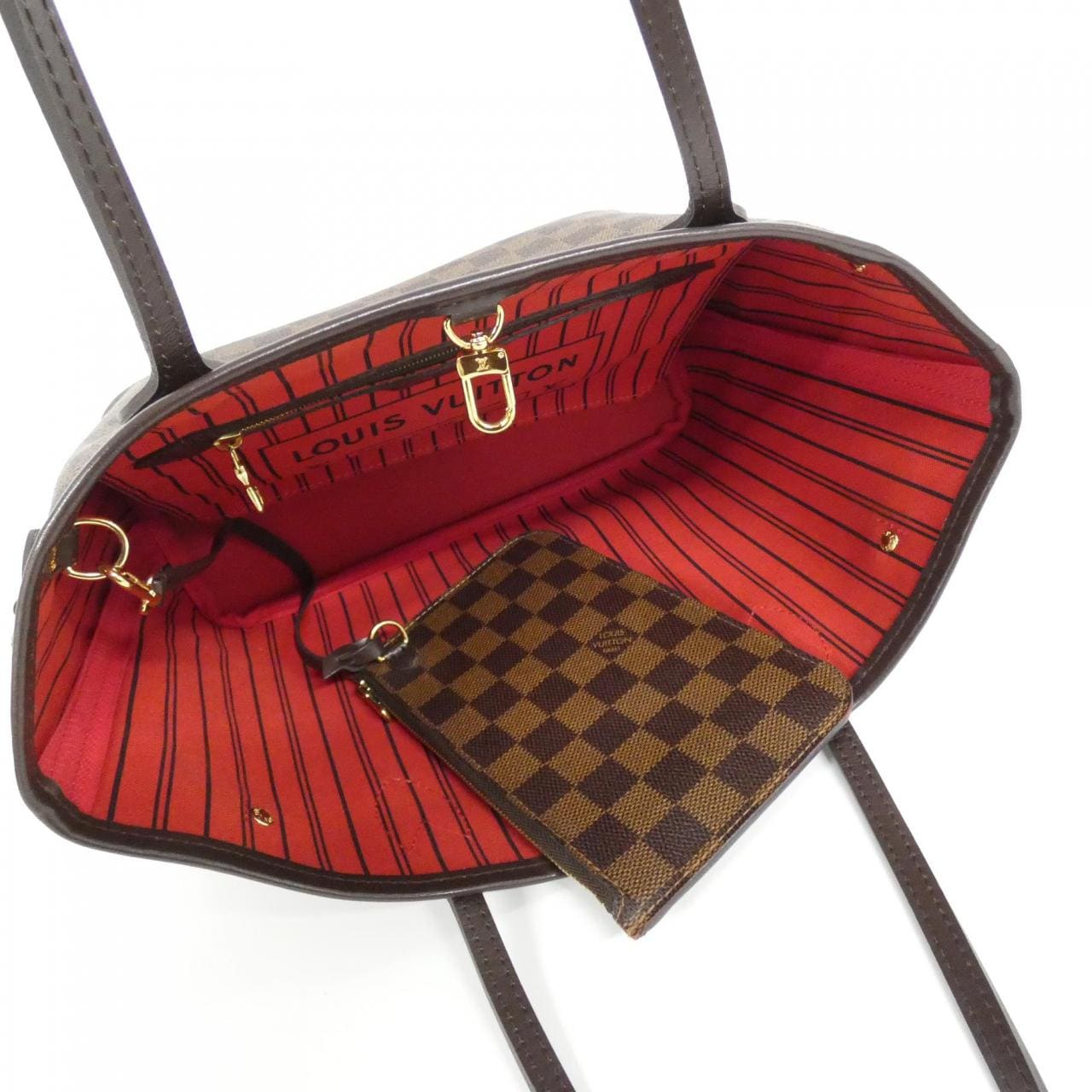 LOUIS VUITTON Neverfull N41359 Bag Damier 黑色 Damier 中古品B - 縮圖 7
