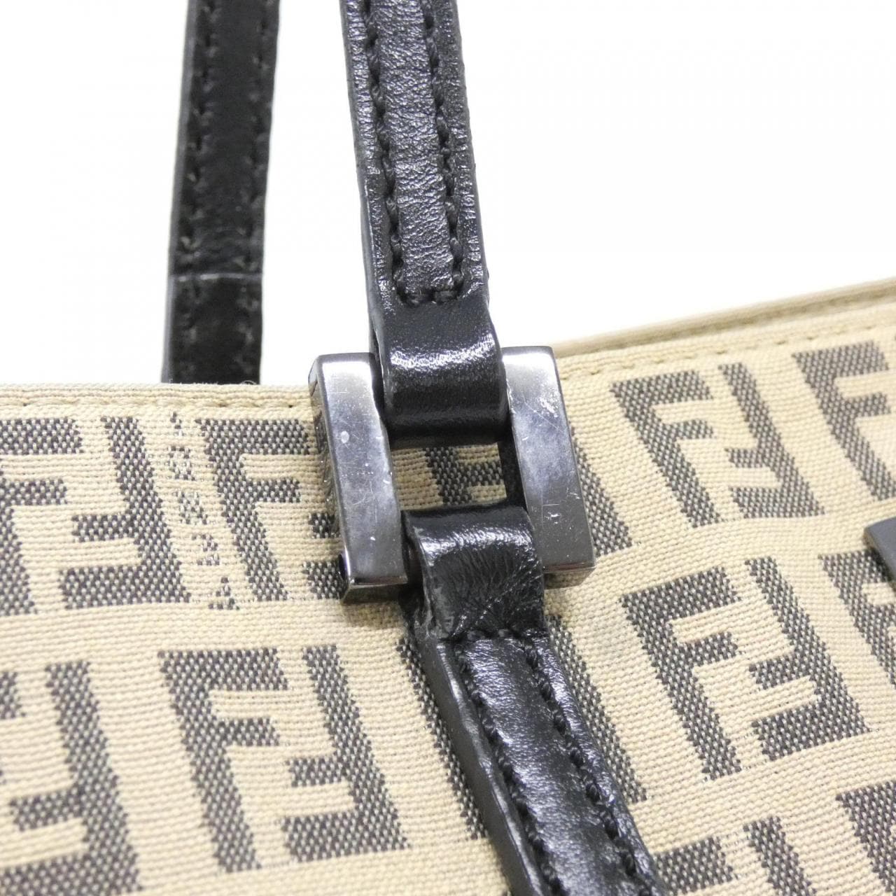 FENDI 8BH132 JQ4 Bag Canvas 黑色 帆布 中古品A - 縮圖 5