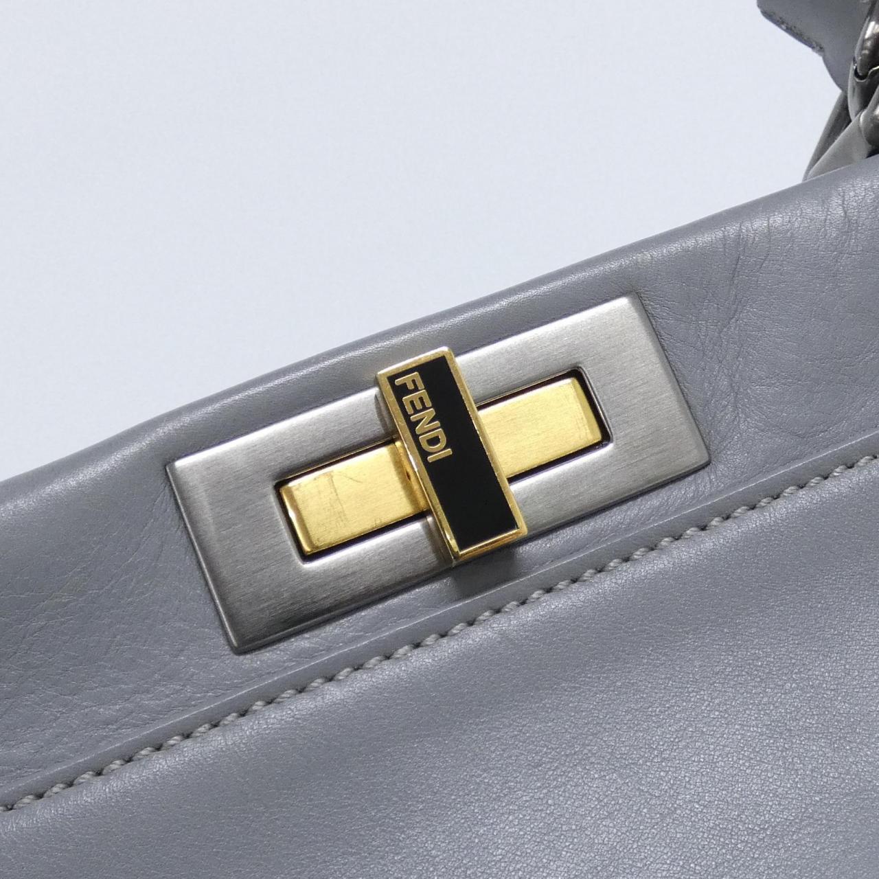 FENDI Peekaboo 8BN226 FZN Bag Leather 黑色 皮革 中古品A - 縮圖 5