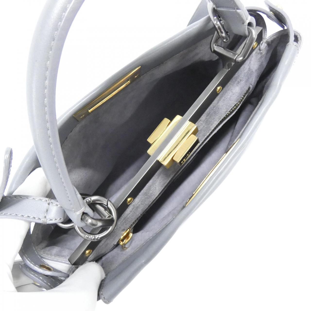 FENDI Peekaboo 8BN226 FZN Bag Leather 黑色 皮革 中古品A - 縮圖 9