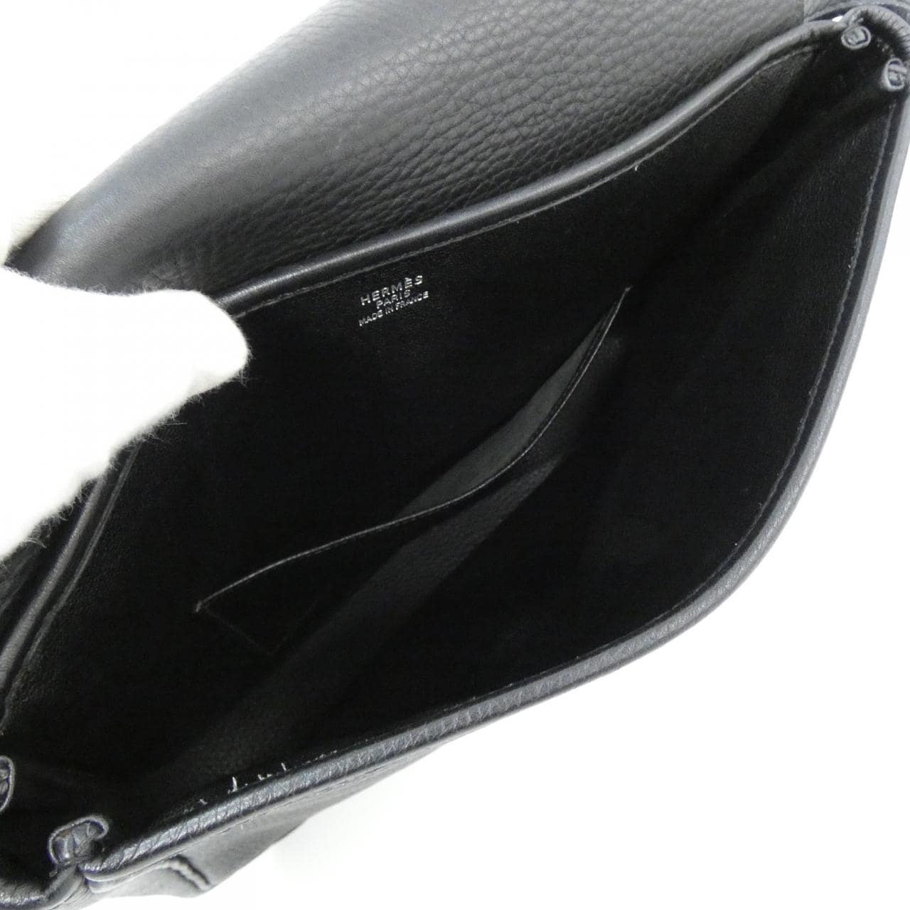 HERMES HERMÈS Shoulder Bag Clemence 黑色 Clemence 皮 中古品A - 縮圖 9