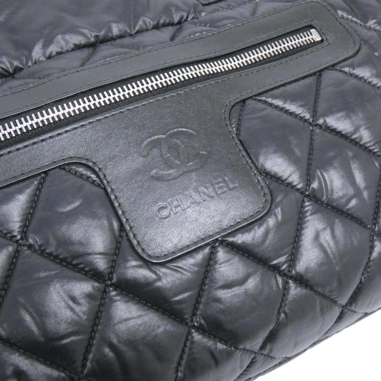 CHANEL Deauville 48610 Handbag Nylon Black Nylon - Thumbnail 5