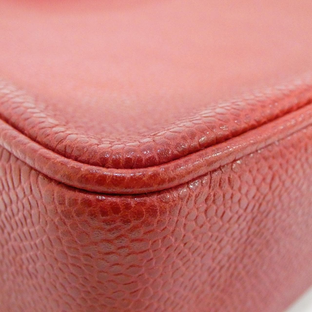 CHANEL Shoulder Bag Caviar Leather 紅色 Caviar Leather 中古品A - 縮圖 3