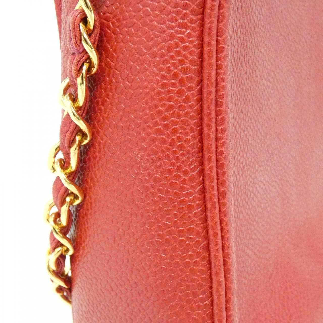 CHANEL Shoulder Bag Caviar Leather 紅色 Caviar Leather 中古品A - 縮圖 5