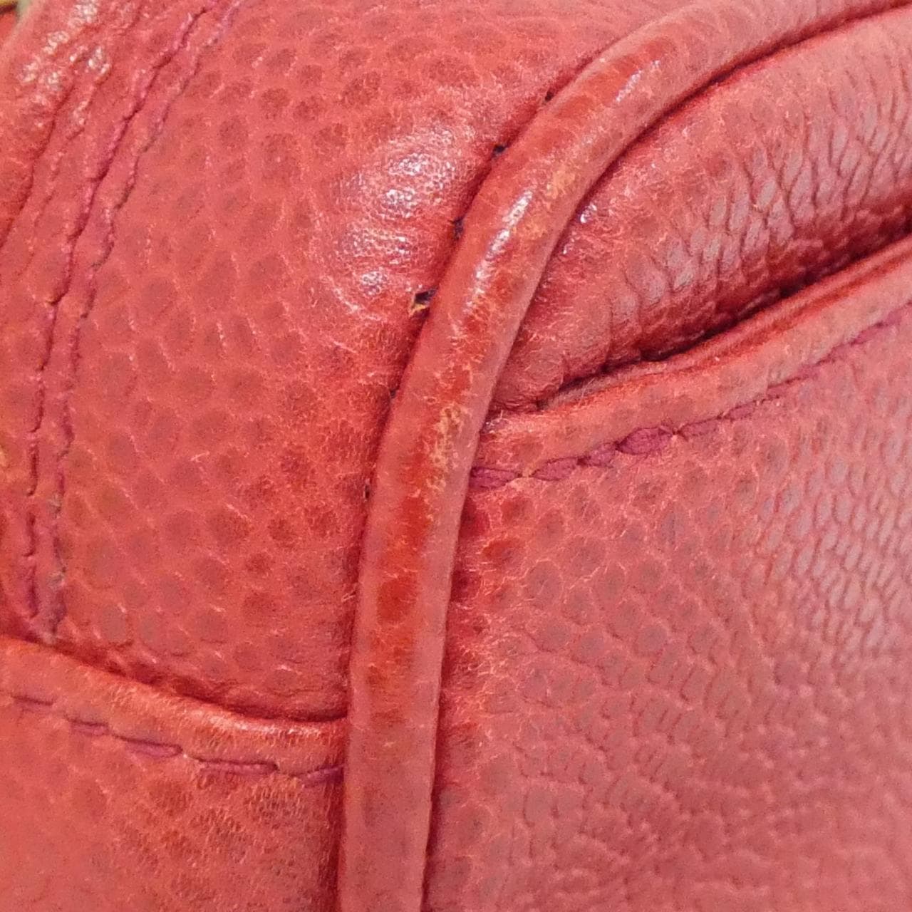 CHANEL Shoulder Bag Caviar Leather 紅色 Caviar Leather 中古品A - 縮圖 6