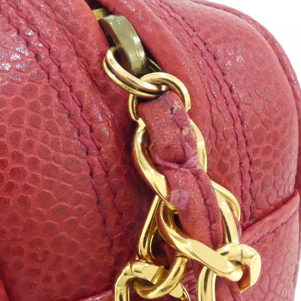 CHANEL Shoulder Bag Caviar Leather 紅色 Caviar Leather 中古品A - 縮圖 8