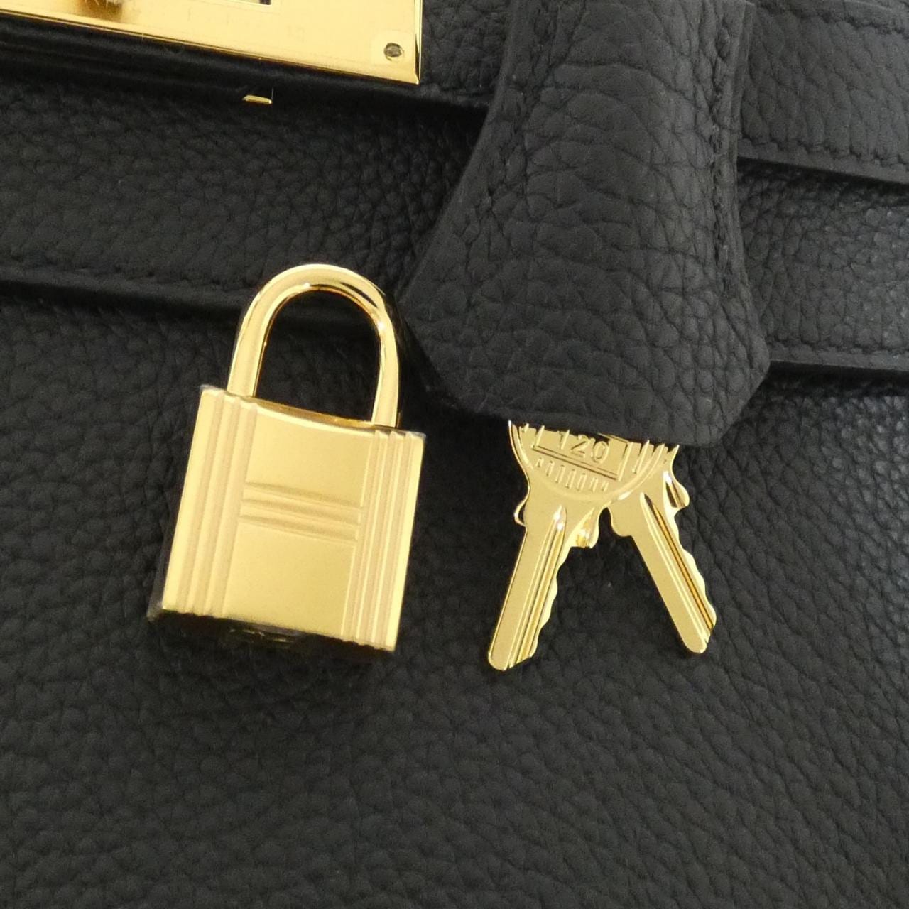 HERMES HERMÈS Kelly 027630CC Bag Togo Black Togo Leather - Thumbnail 5