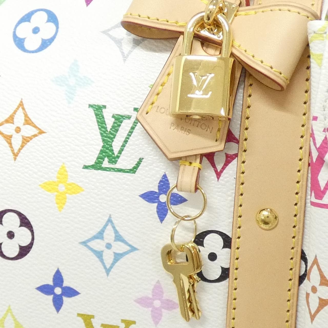 LOUIS VUITTON Keepall M13742 Boston Bag Canvas Multicolor 帆布 中古品A - 縮圖 4