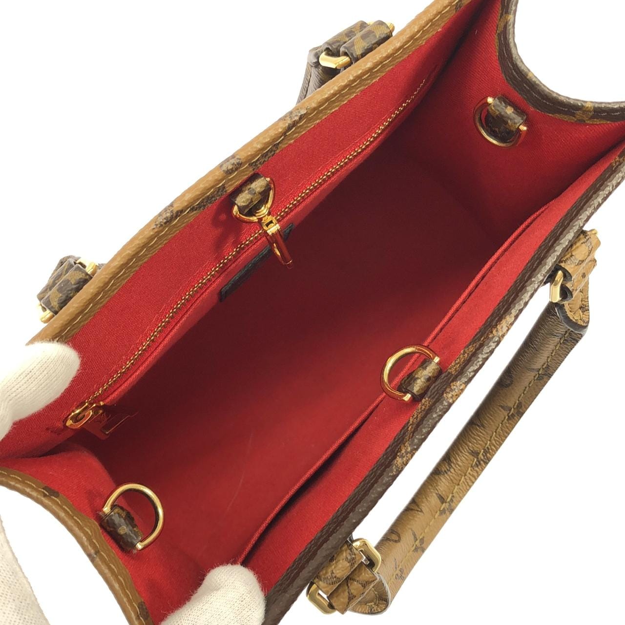 LOUIS VUITTON OnTheGo M46373 Bag Monogram 黑色 Monogram 中古品A - 縮圖 9