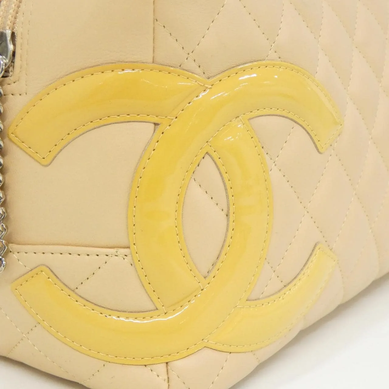 CHANEL Cambon 25171 Shoulder Patent Leather Beige Patent Leather Rank A - Thumbnail 4