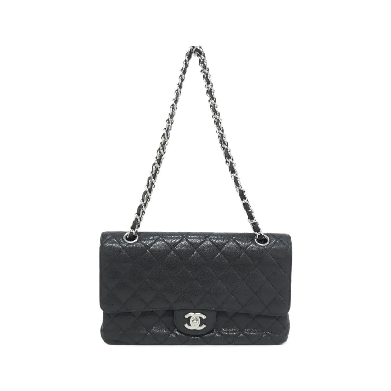 CHANEL Matelasse 1112 Shoulder Grained Calfskin Black