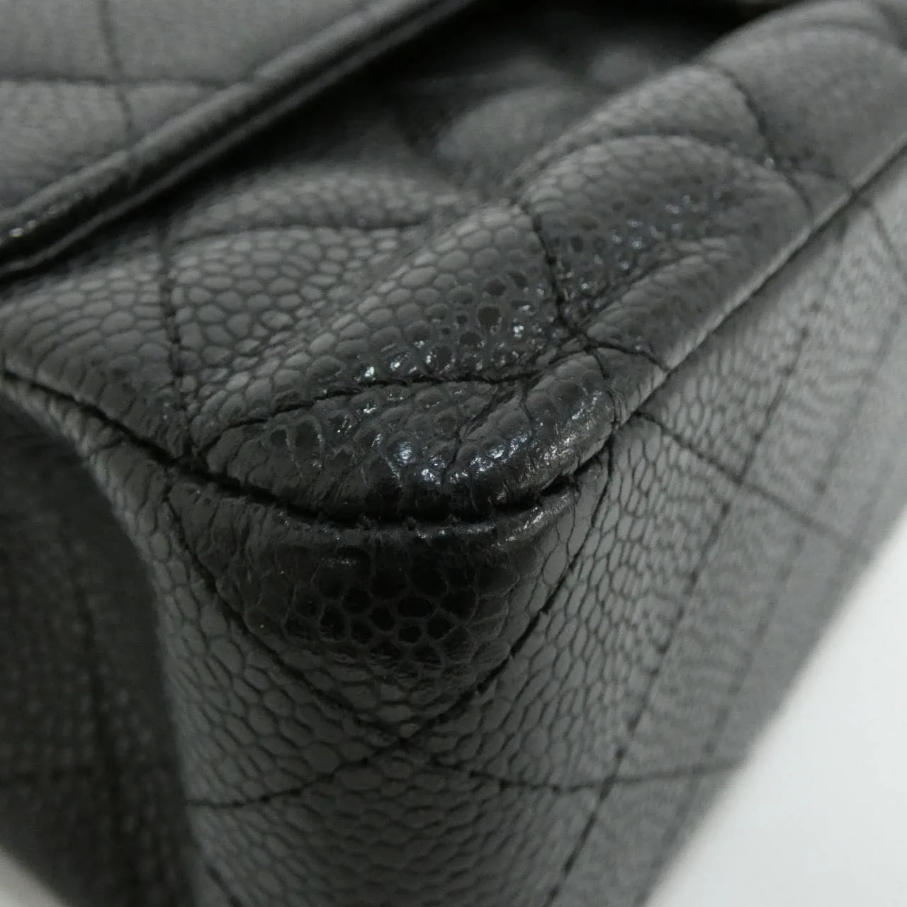 CHANEL Matelasse 1112 Shoulder Grained Calfskin Black Grained Calfskin Rank A - Thumbnail 3
