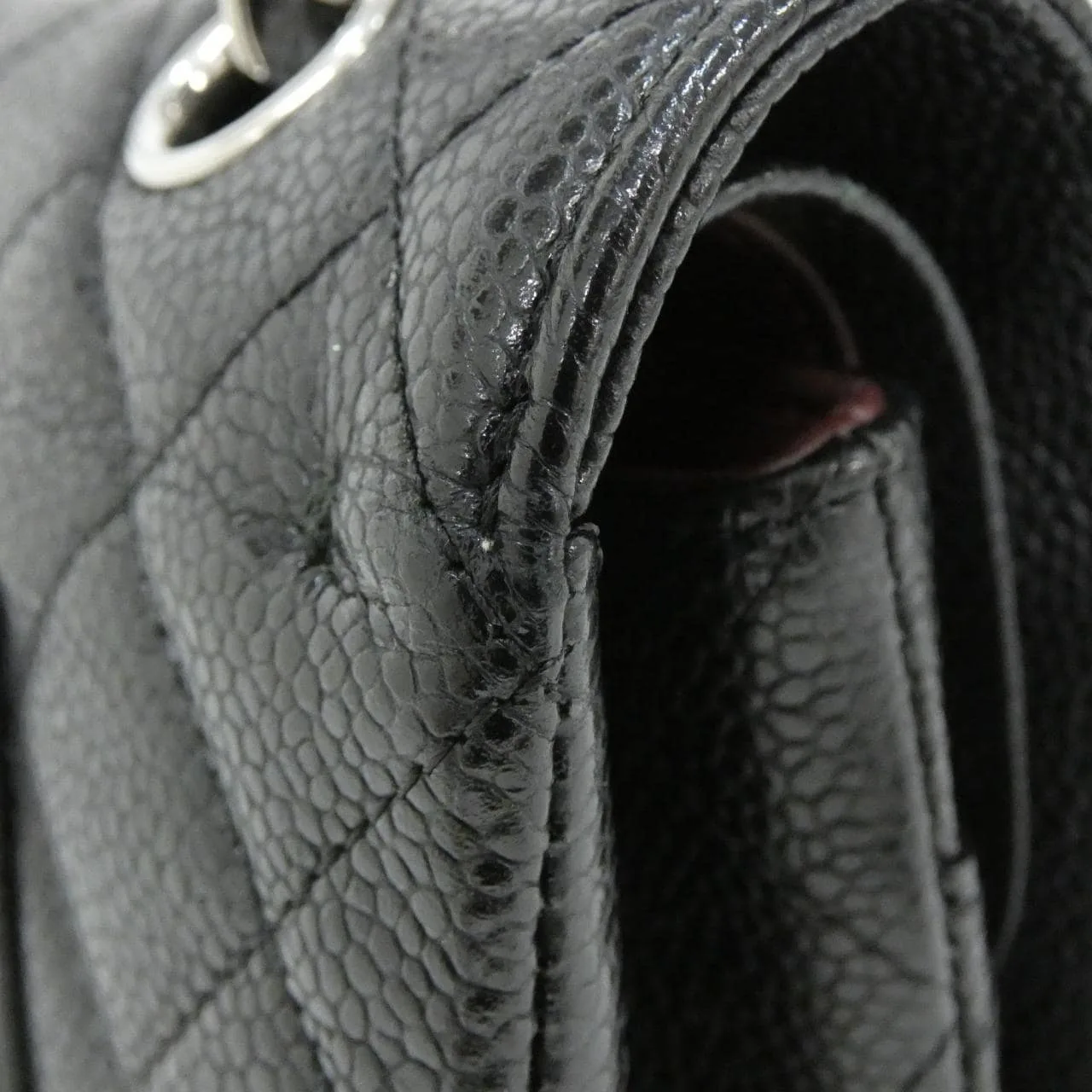 CHANEL Matelasse 1112 Shoulder Grained Calfskin Black Grained Calfskin Rank A - Thumbnail 7