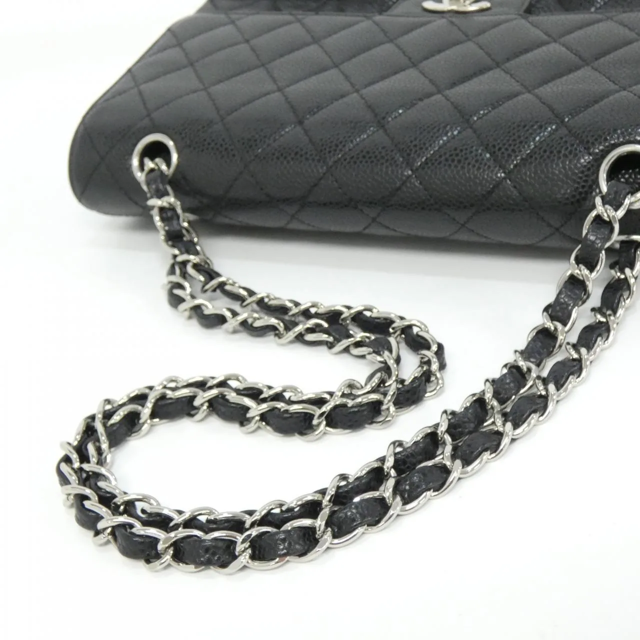 CHANEL Matelasse 1112 Shoulder Grained Calfskin Black Grained Calfskin Rank A - Thumbnail 8