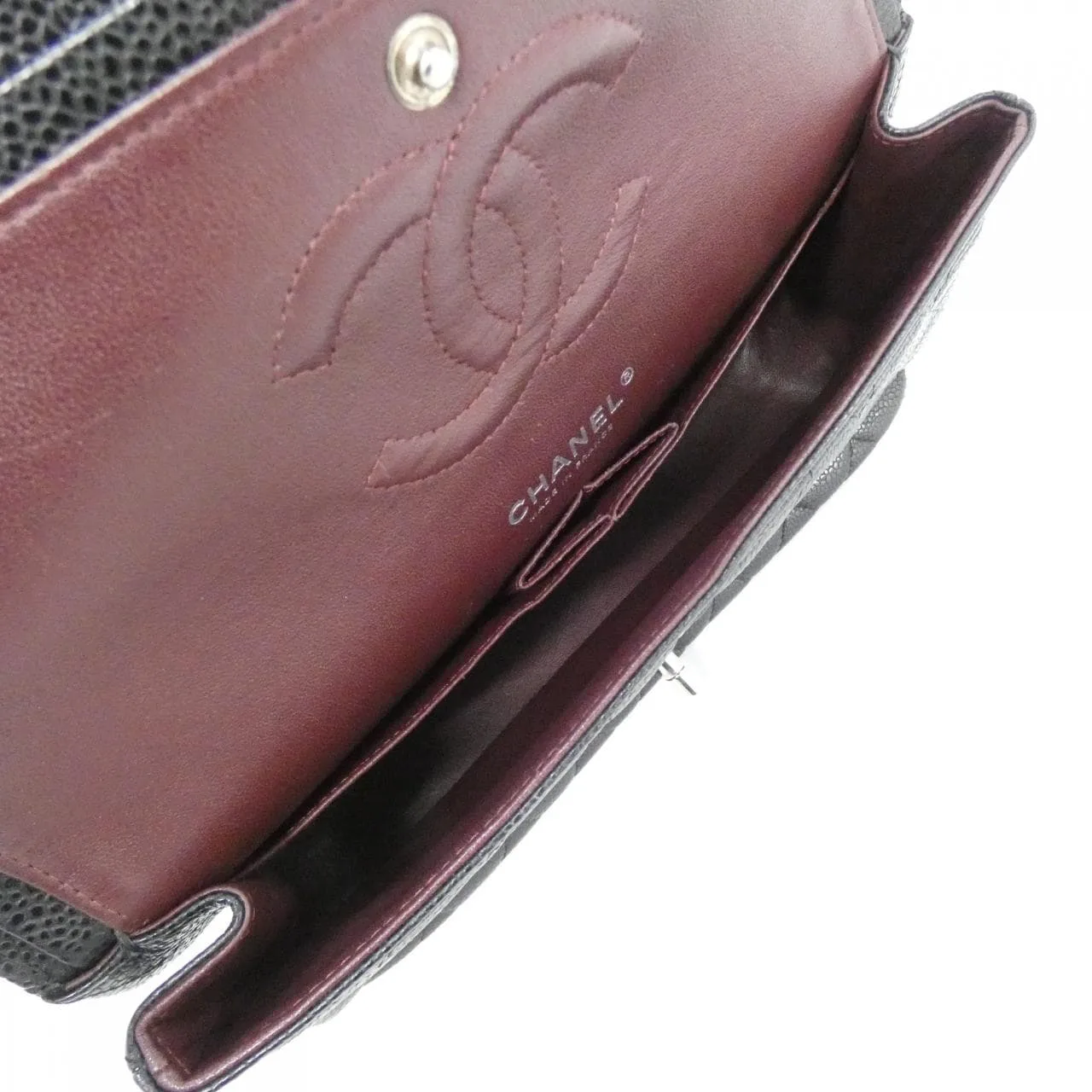 CHANEL Matelasse 1112 Shoulder Grained Calfskin Black Grained Calfskin Rank A - Thumbnail 9