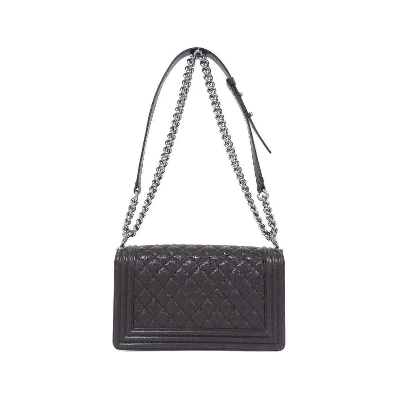 CHANEL Boy Chanel 67086 Shoulder Grained Calfskin Purple Grained Calfskin Rank A - Thumbnail 2