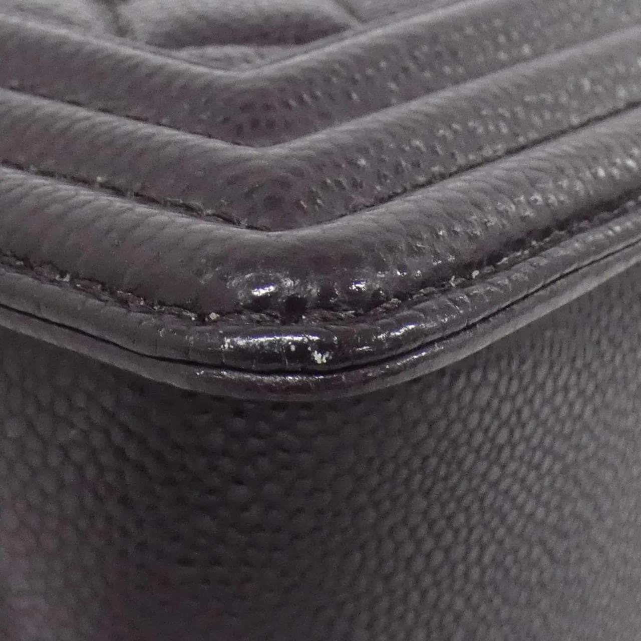 CHANEL Boy Chanel 67086 Shoulder Grained Calfskin Purple Grained Calfskin Rank A - Thumbnail 3