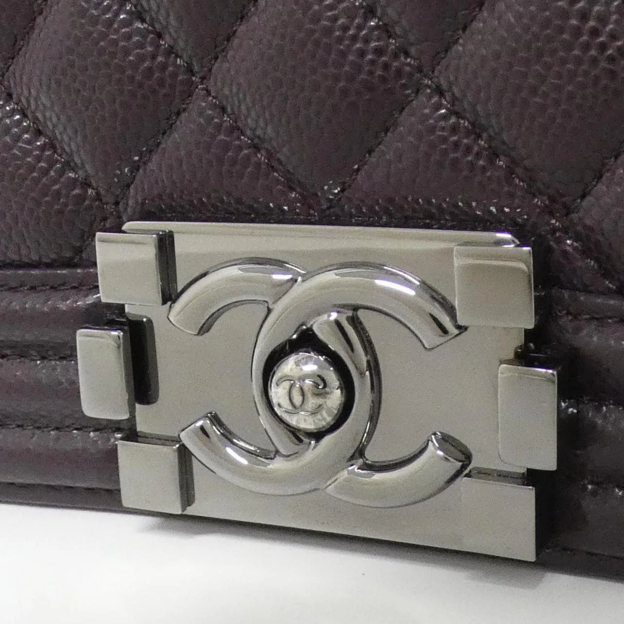 CHANEL Boy Chanel 67086 Shoulder Grained Calfskin Purple Grained Calfskin Rank A - Thumbnail 5