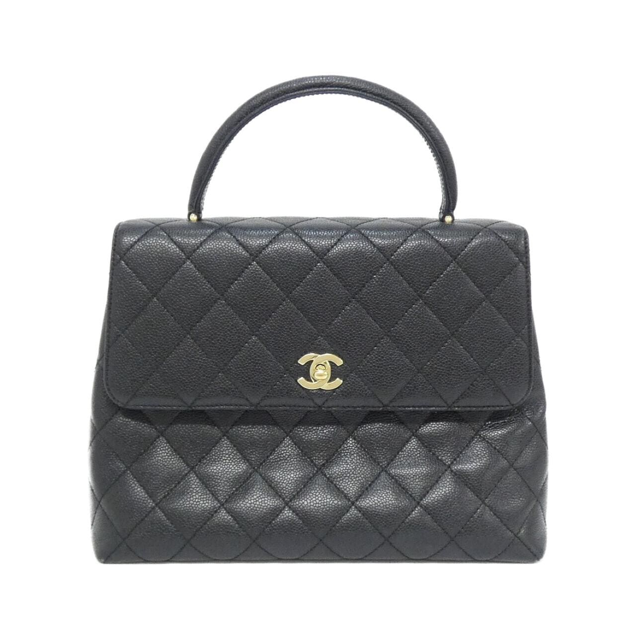 CHANEL Matelasse 12397 Handbag Grained Calfskin Black