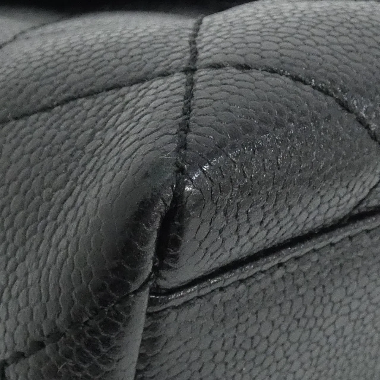 CHANEL Matelasse 12397 Handbag Grained Calfskin 黑色 荔枝紋牛皮 中古品A - 縮圖 3