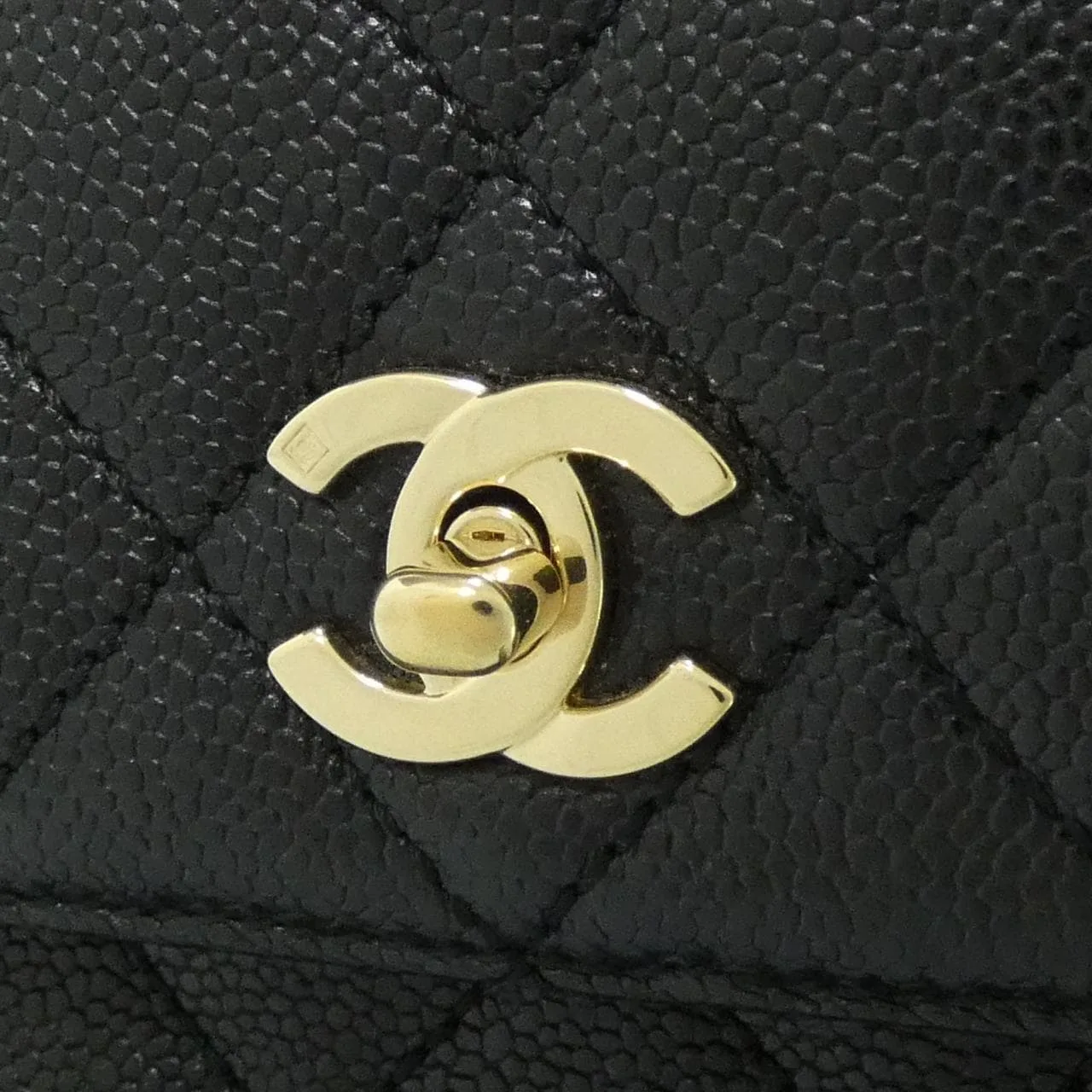 CHANEL Matelasse 12397 Handbag Grained Calfskin 黑色 荔枝紋牛皮 中古品A - 縮圖 5