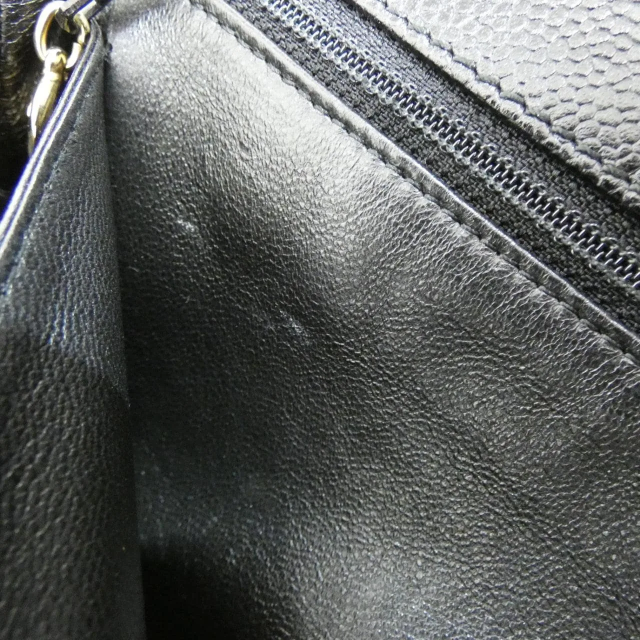 CHANEL Matelasse 12397 Handbag Grained Calfskin 黑色 荔枝紋牛皮 中古品A - 縮圖 9