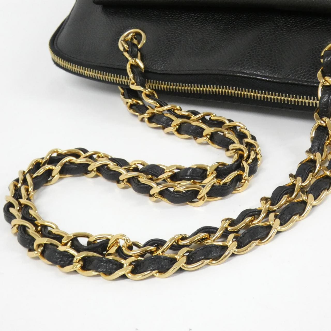 CHANEL 08904 Shoulder Bag Grained Calfskin 黑色 荔枝紋牛皮 - 縮圖 9