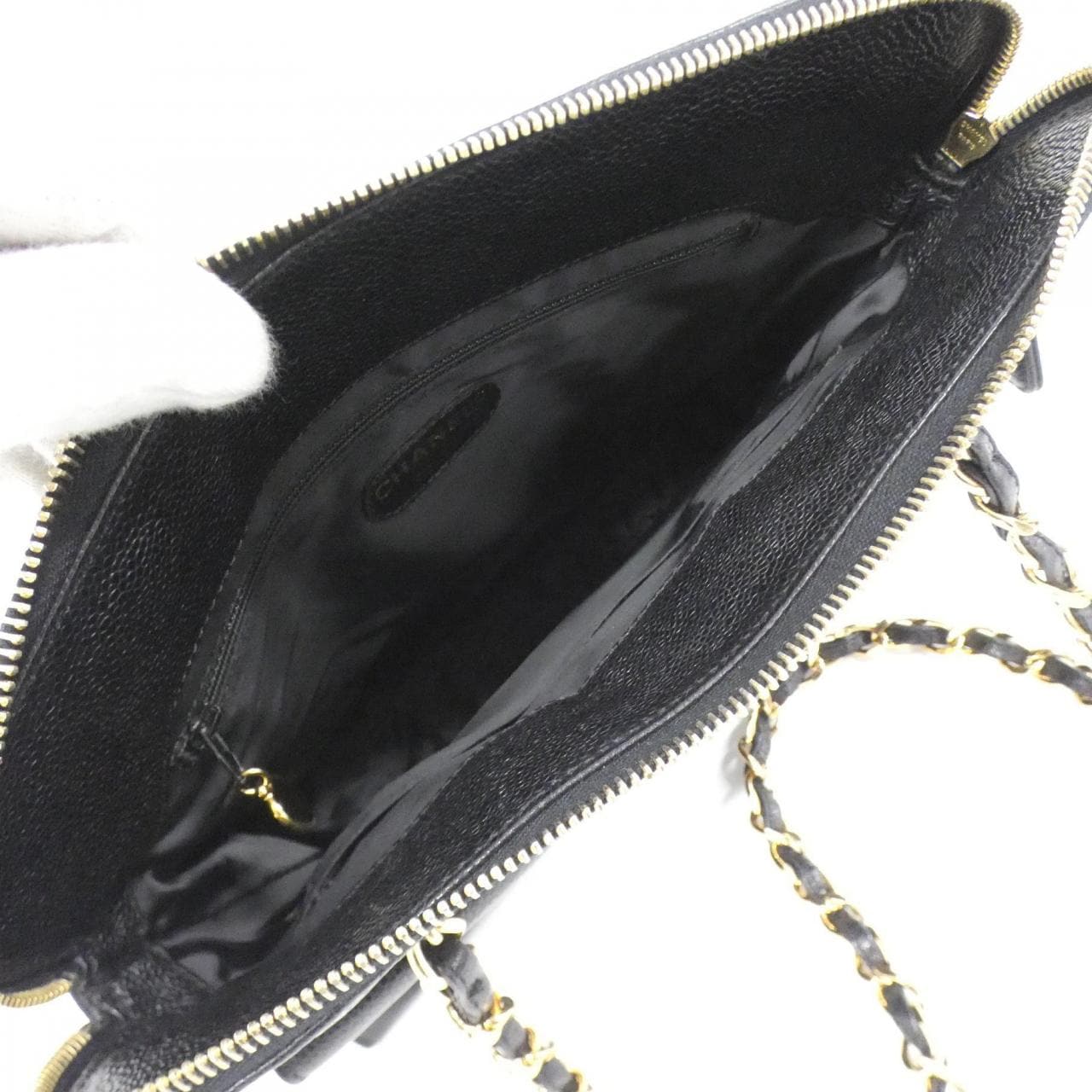 CHANEL 08904 Shoulder Bag Grained Calfskin 黑色 荔枝紋牛皮 - 縮圖 10