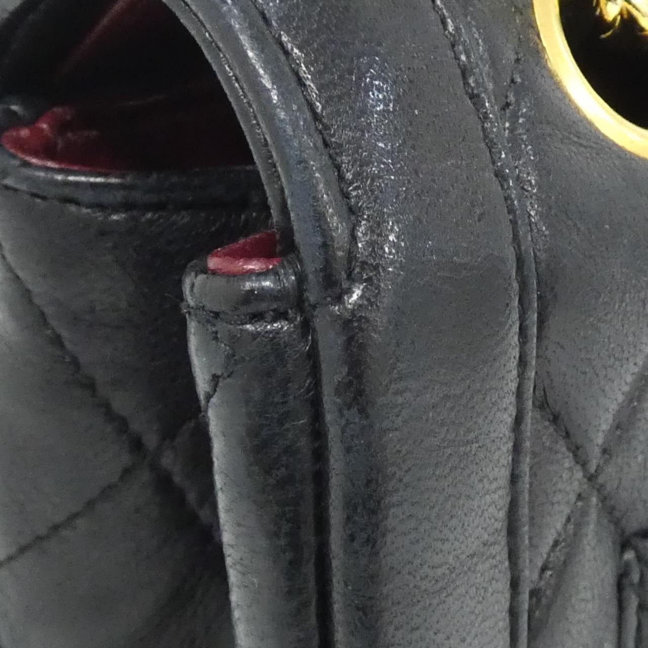 CHANEL Shoulder Bag Lambskin 黑色 羊皮 中古品A - 縮圖 7