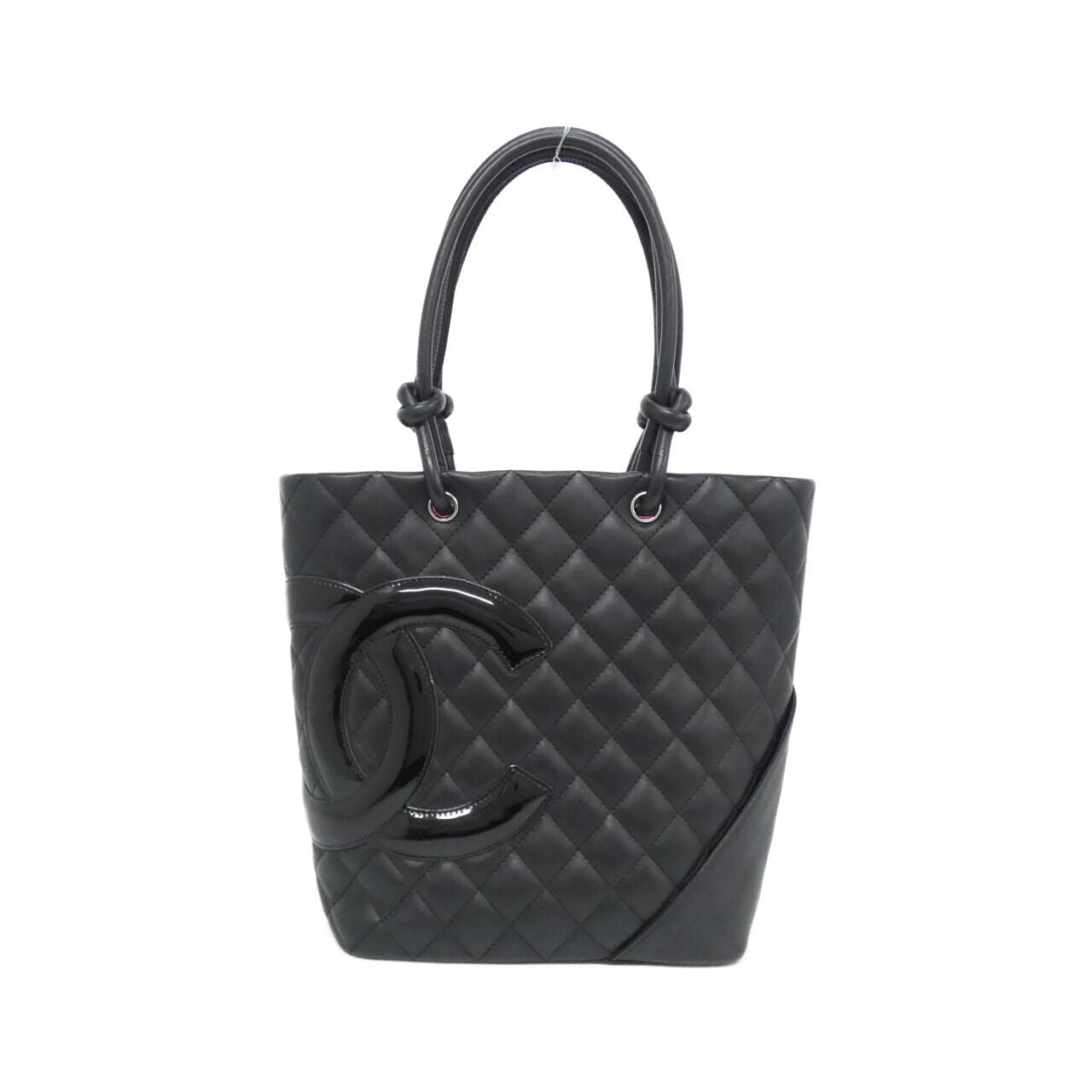 CHANEL Cambon 25167 Bag Patent Leather Black