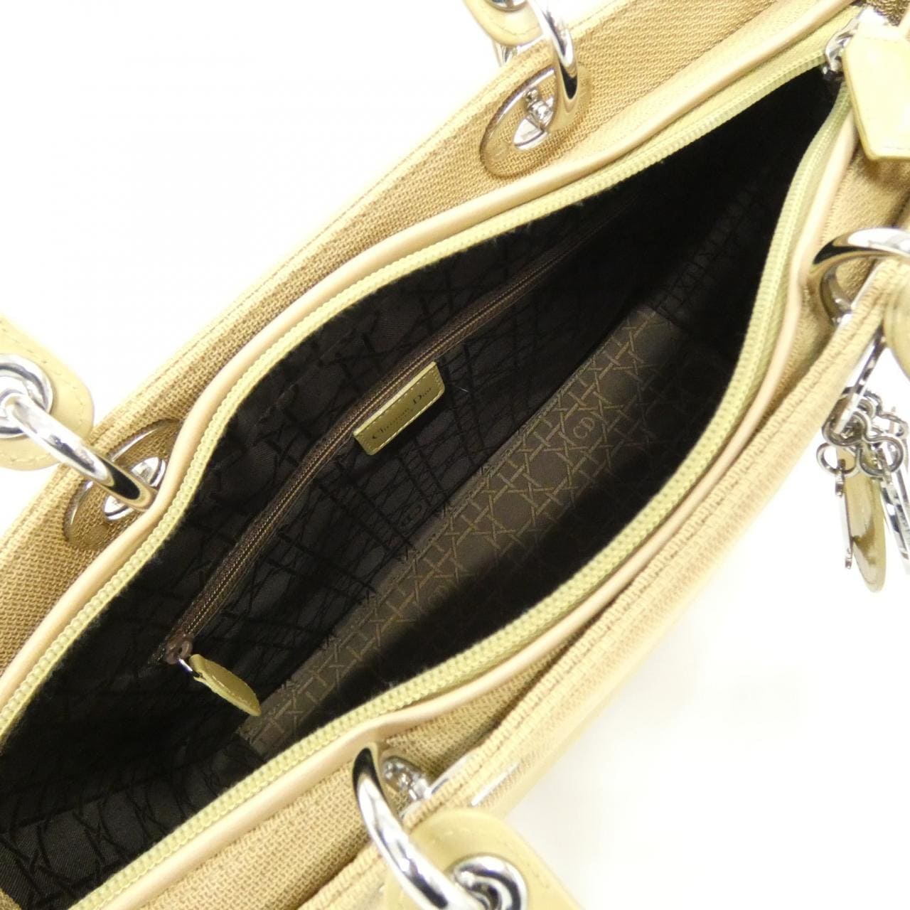DIOR Lady Dior Bag Canvas 米色 帆布 中古品A - 縮圖 10