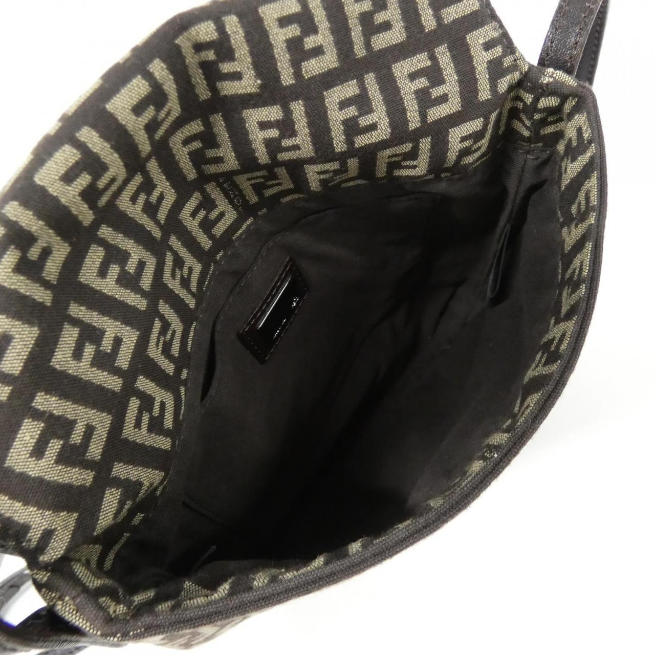 FENDI 8BT075 JQ4 Shoulder Bag Canvas Black Canvas - Thumbnail 6