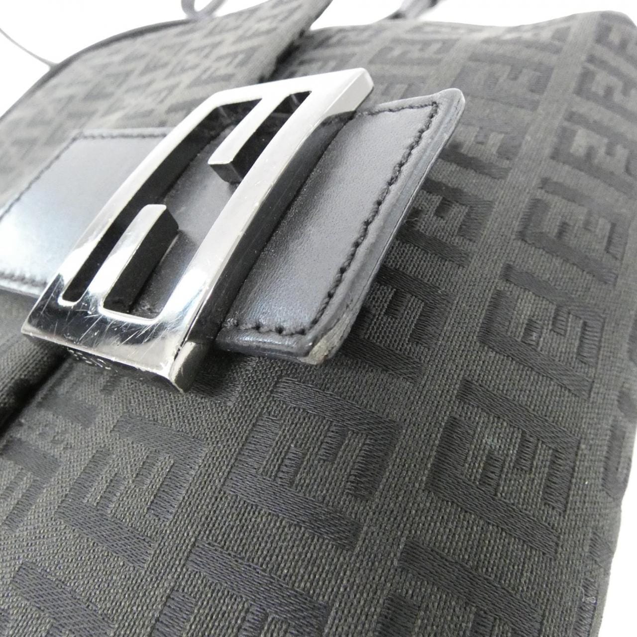 FENDI 8BT075 JQ5 Shoulder Bag Canvas Black Canvas - Thumbnail 4