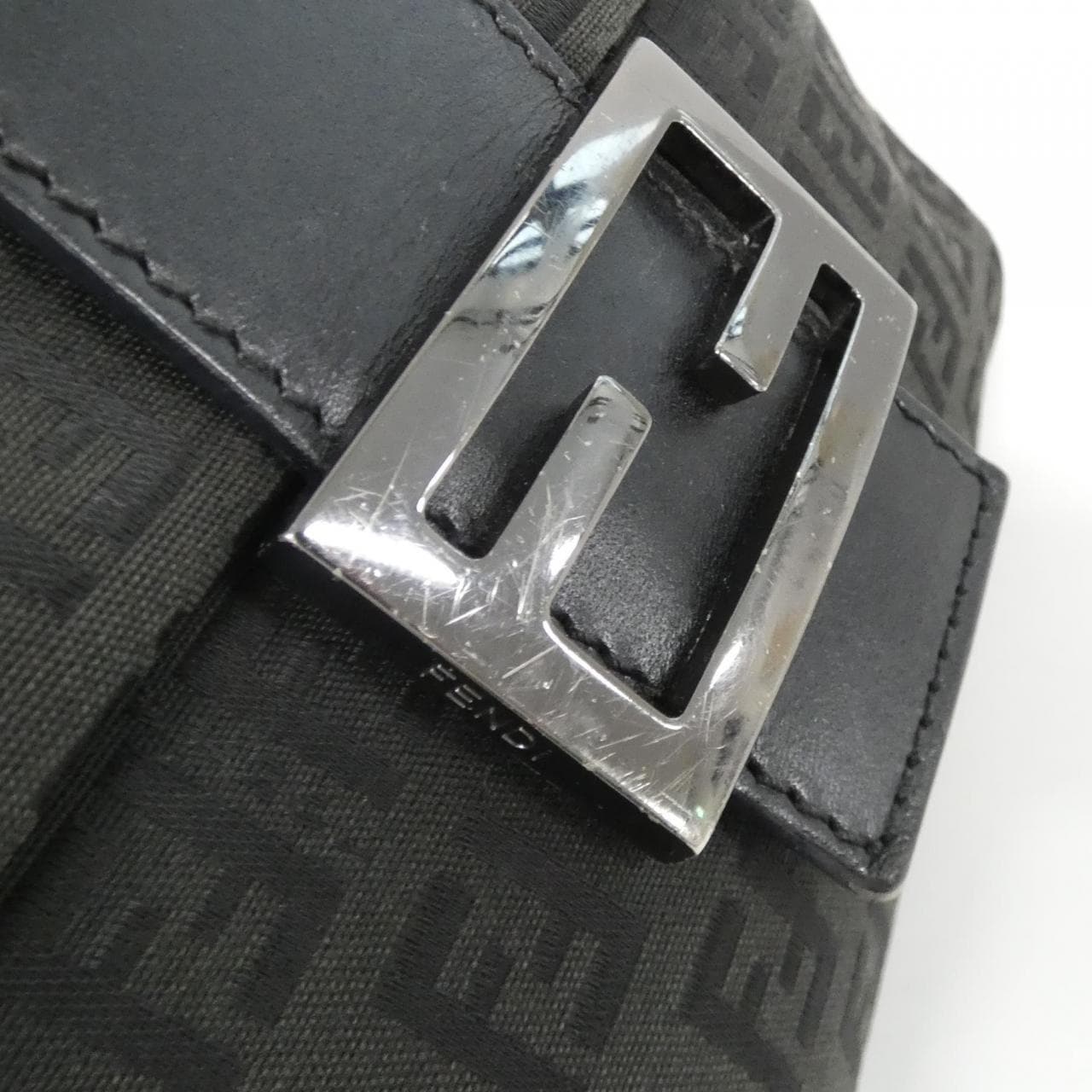 FENDI 8BT075 JQ5 Shoulder Bag Canvas Black Canvas - Thumbnail 5