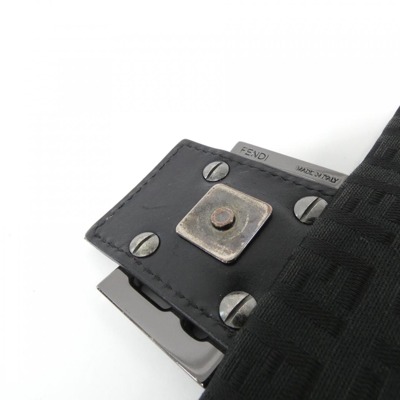 FENDI 8BT075 JQ5 Shoulder Bag Canvas Black Canvas - Thumbnail 9