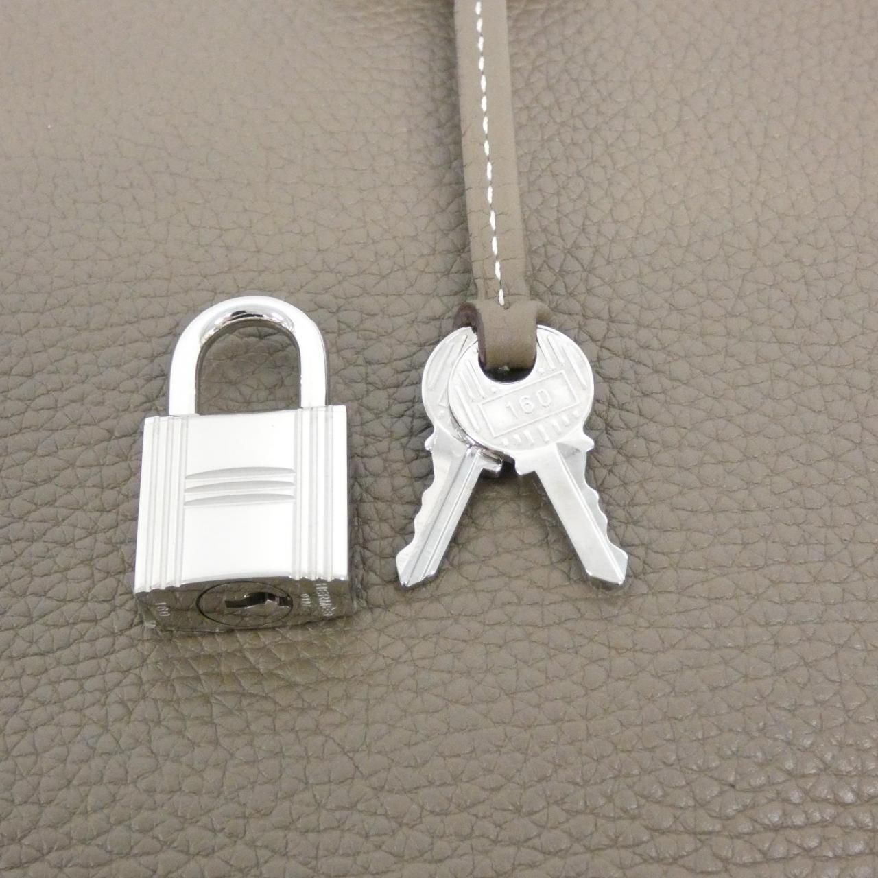 HERMES 073419CK Handbag Clemence Etoupe Clemence Leather - Thumbnail 5