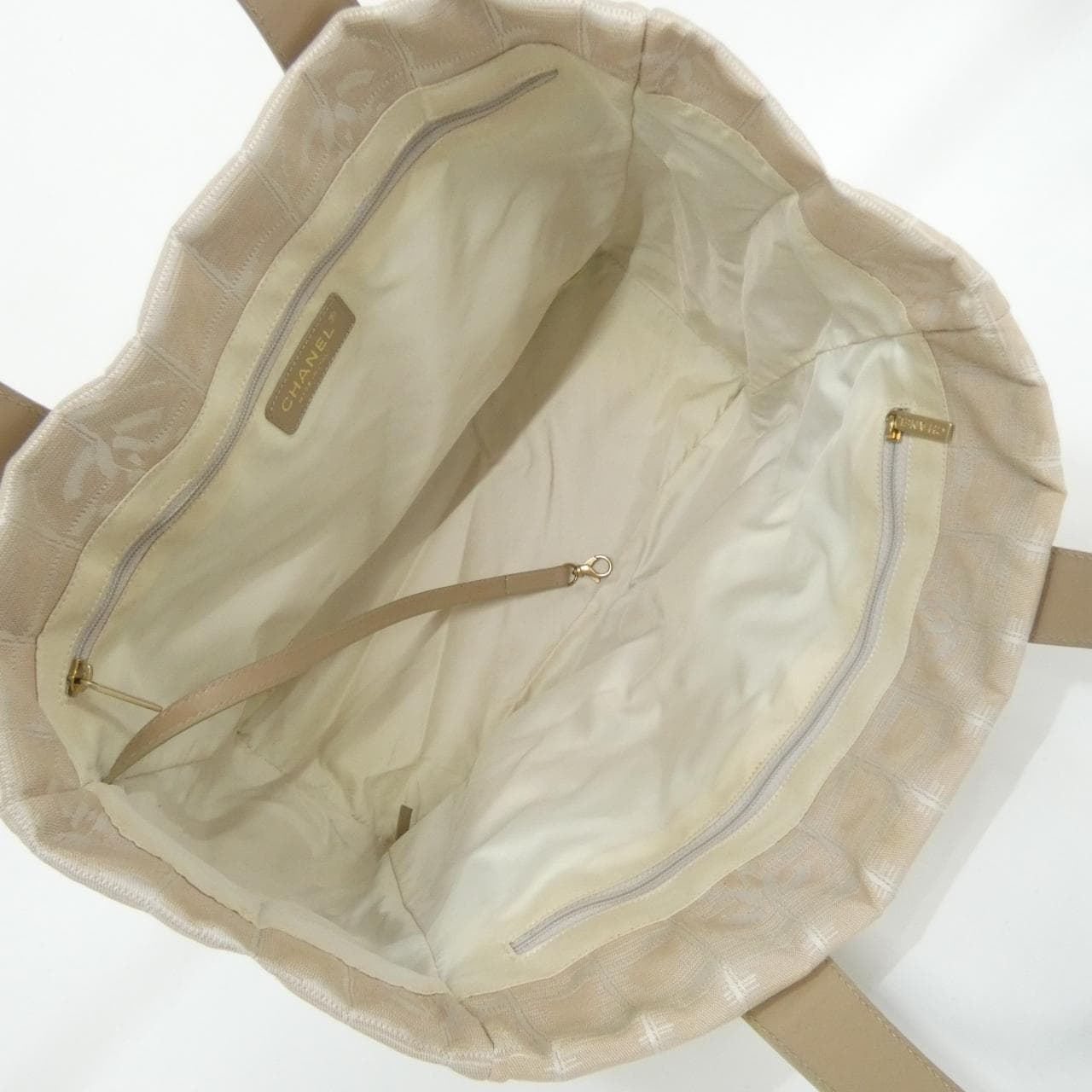 CHANEL Deauville 15991 Bag Nylon Beige Nylon - Thumbnail 9