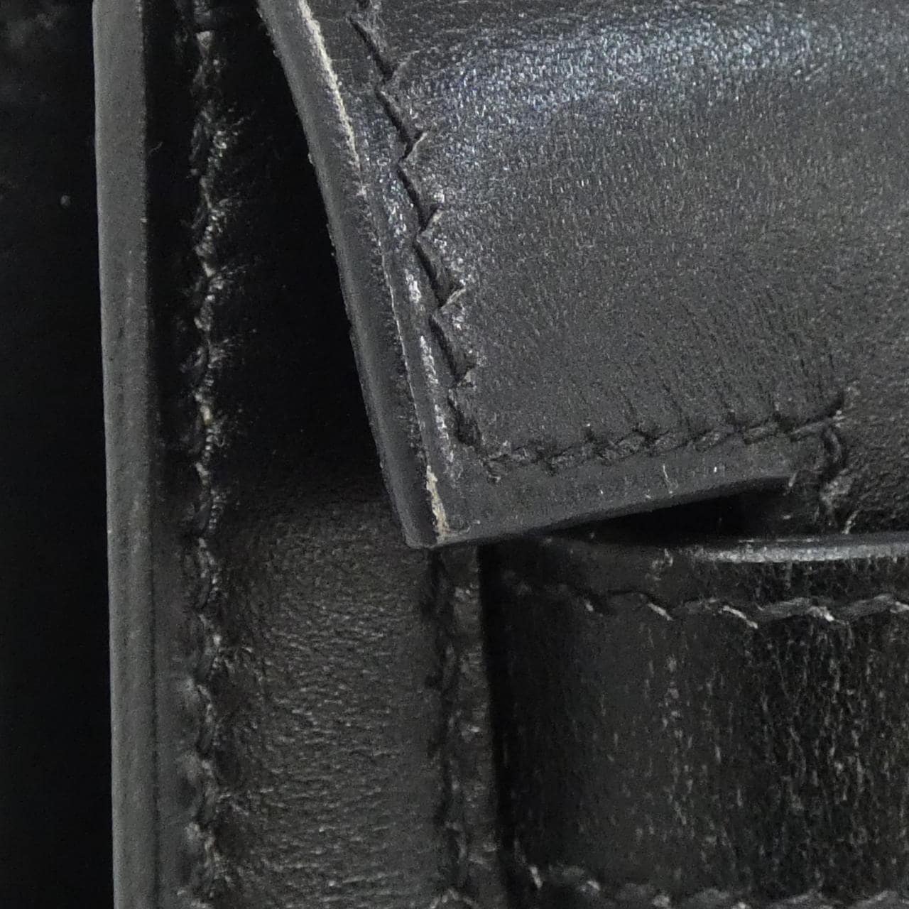 HERMES HERMÈS Kelly 020069CK Bag Box Calf Black Box Calf Leather - Thumbnail 7