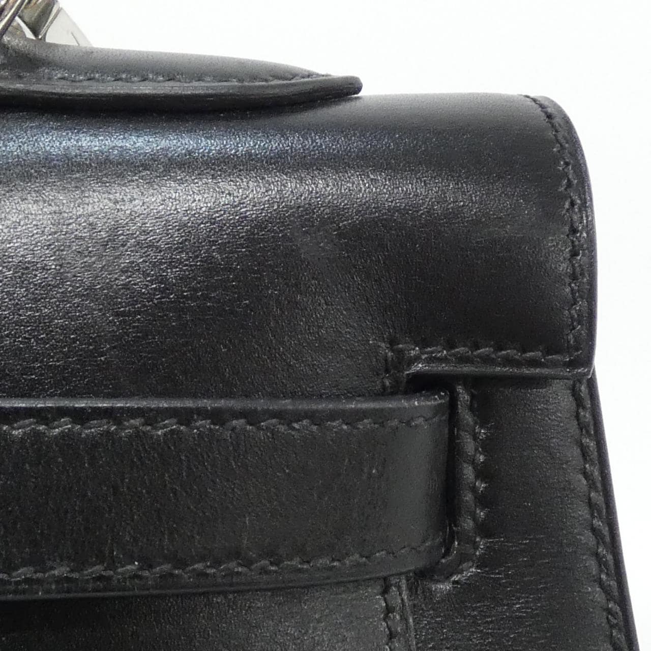 HERMES HERMÈS Kelly 020069CK Bag Box Calf Black Box Calf Leather - Thumbnail 8